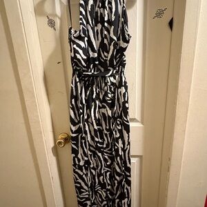 Fashion Nova Black and White Zebra Print Jumpsuit